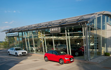 banner z widokiem na salon audi Porsche Rybnik